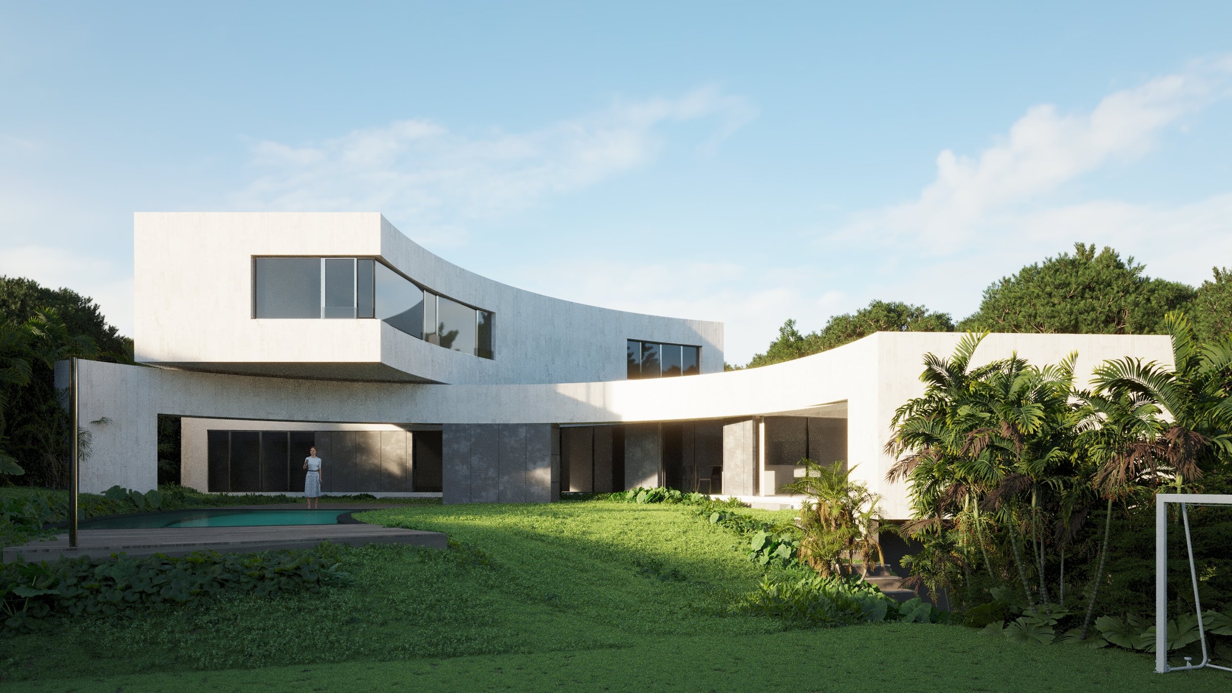 Casa Eclipse — vista frontal panorámica de la vivienda