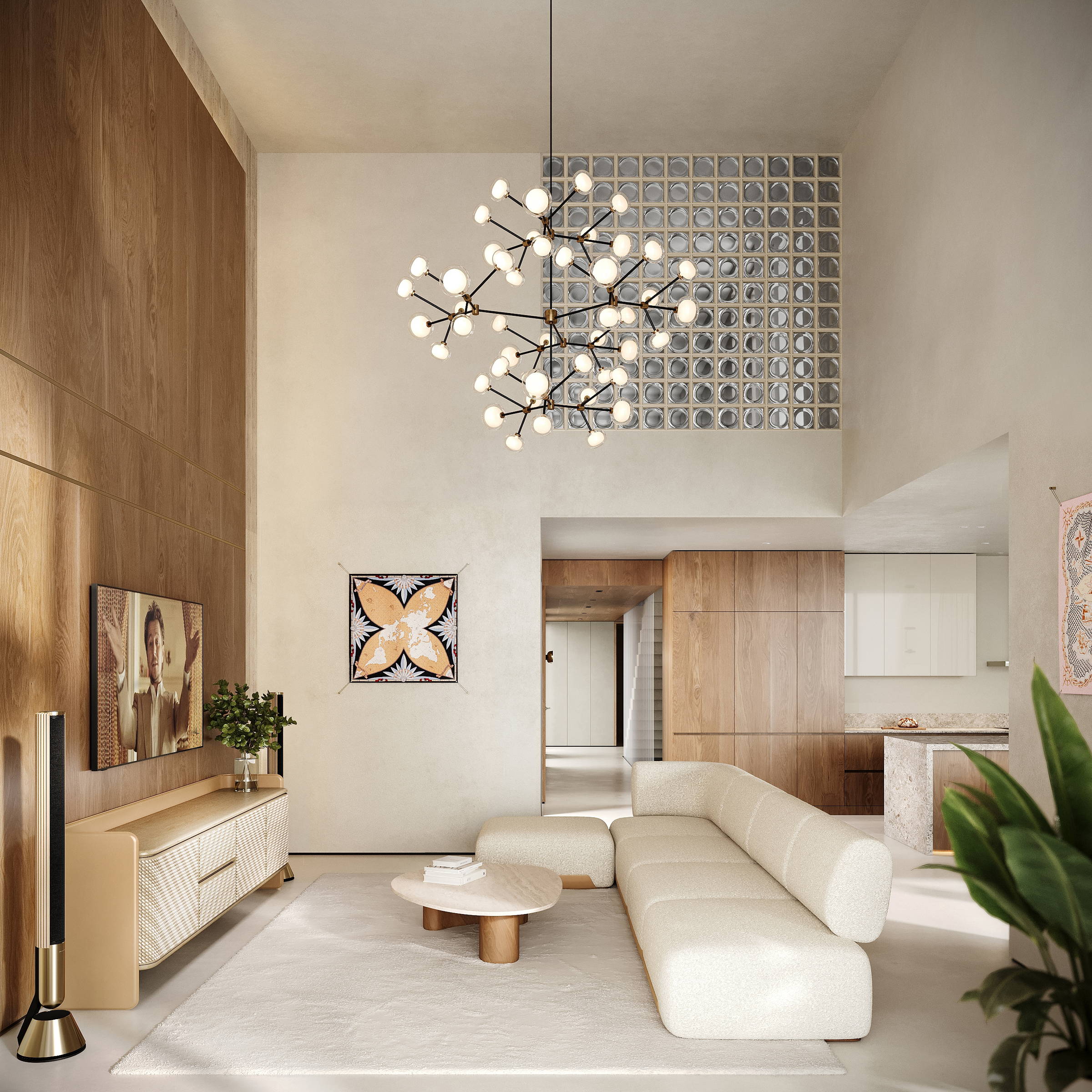 Vivienda Golf, Bétera. Salón a doble altura